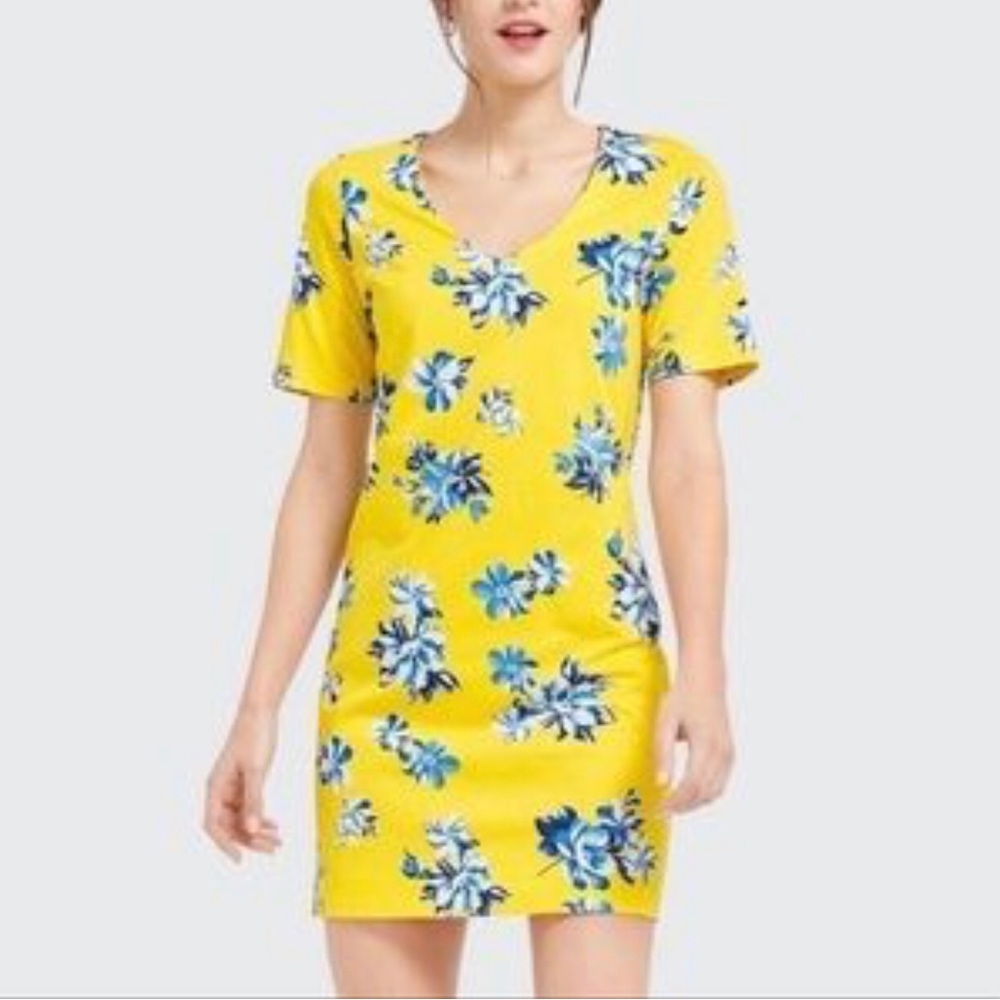 Draper James Yellow Floral Mini Dress